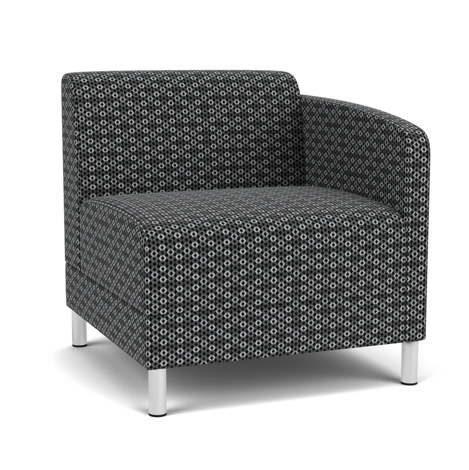 Social Left Arm Guest Chair in Premium Upholstery