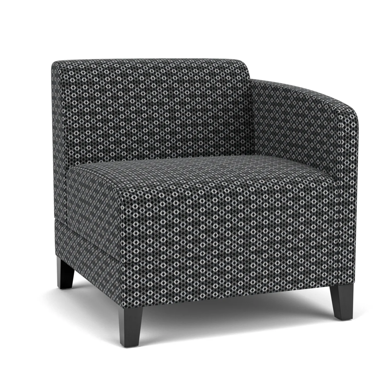 Social Left Arm Guest Chair in Premium Upholstery