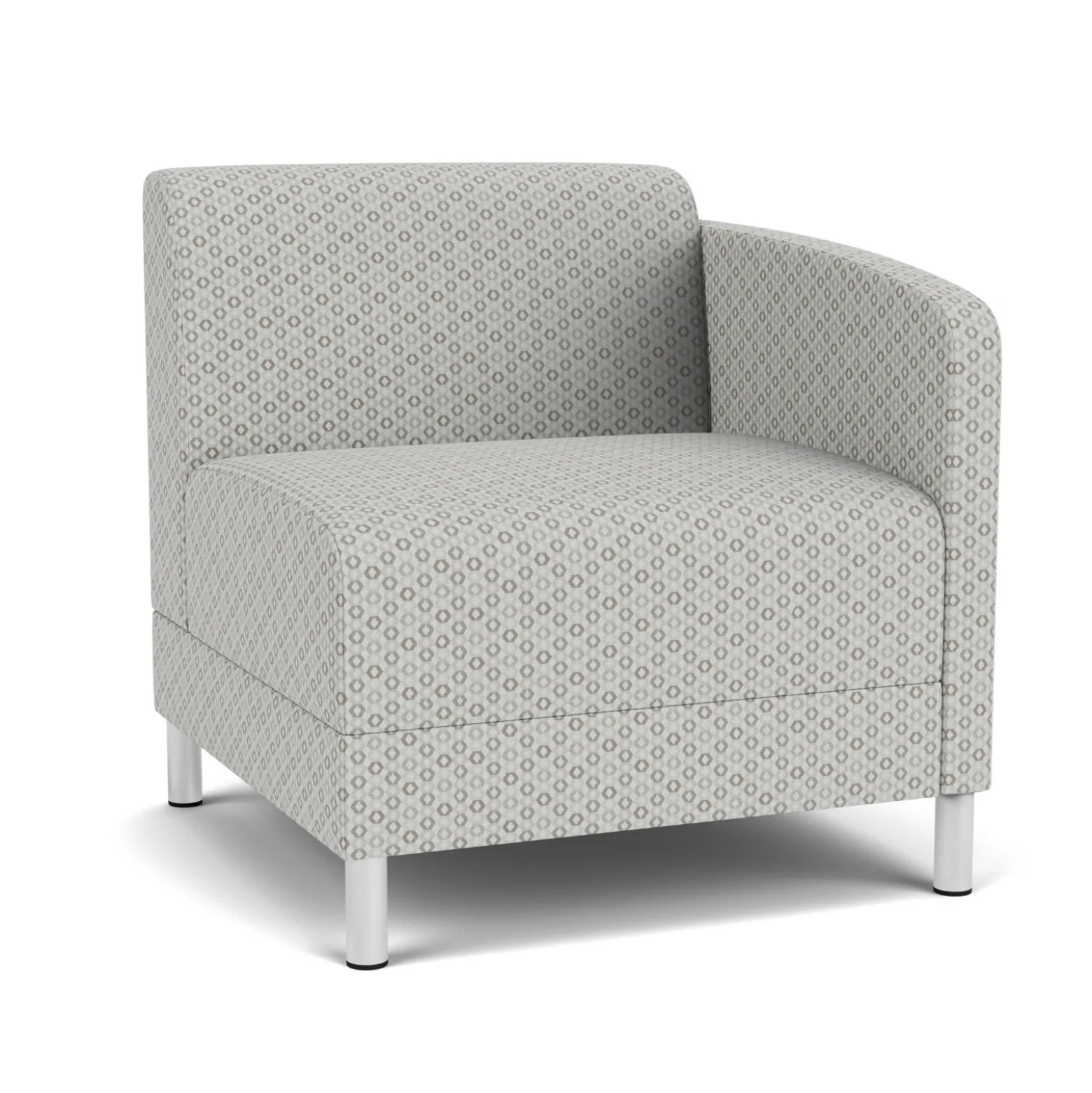 Social Left Arm Guest Chair in Premium Upholstery