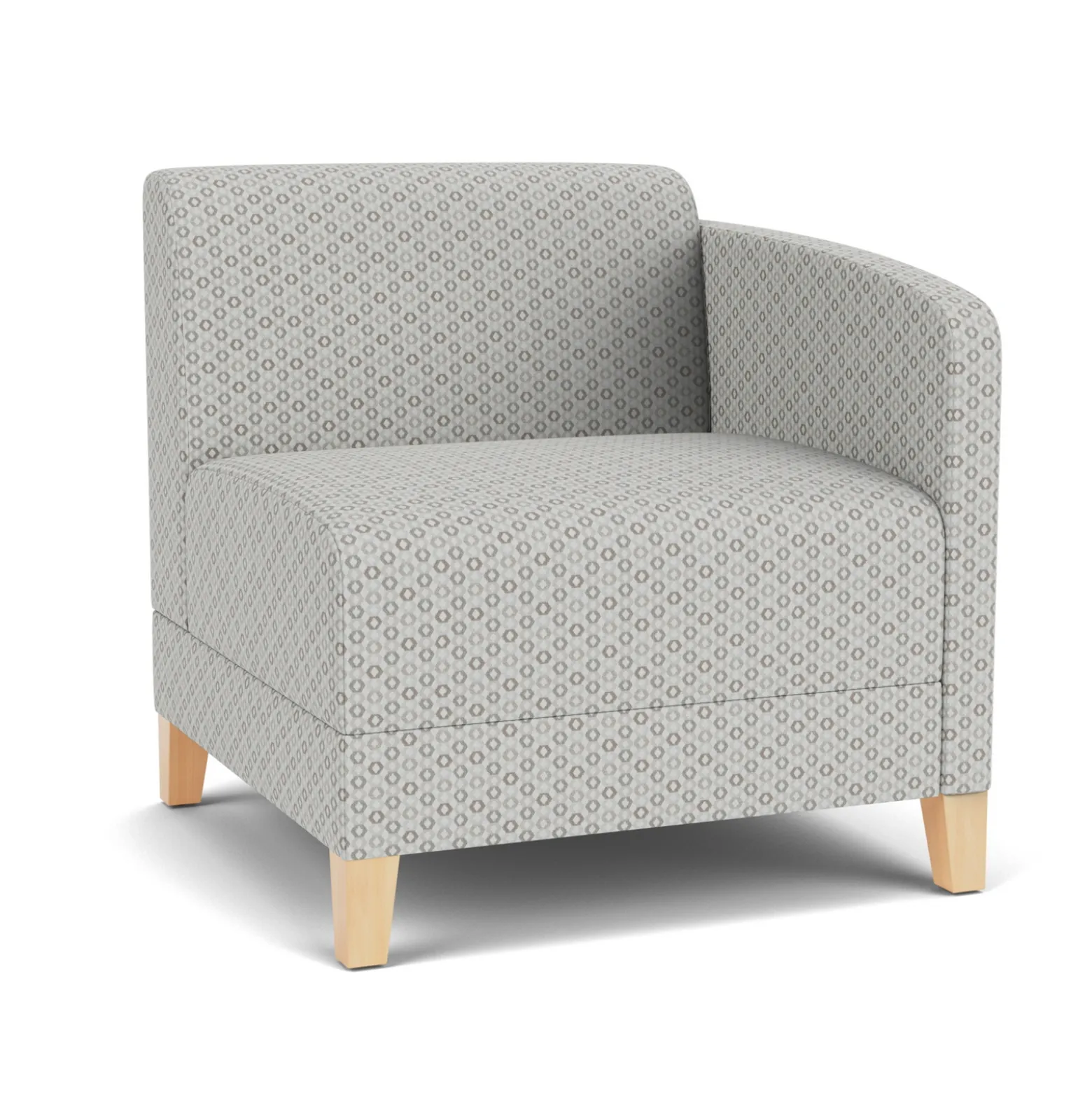 Social Left Arm Guest Chair in Premium Upholstery