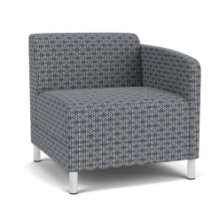 Social Left Arm Guest Chair in Premium Upholstery