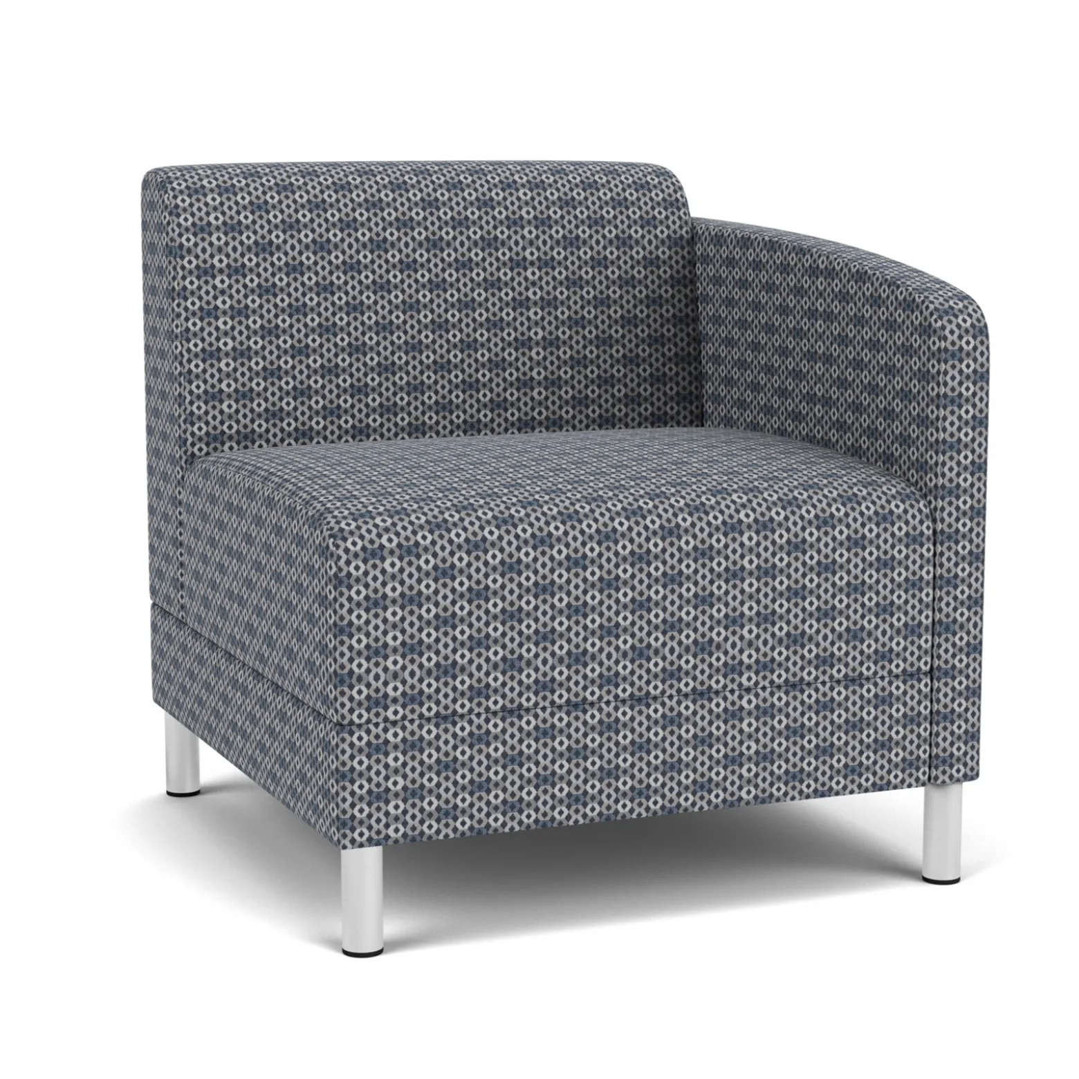 Social Left Arm Guest Chair in Premium Upholstery