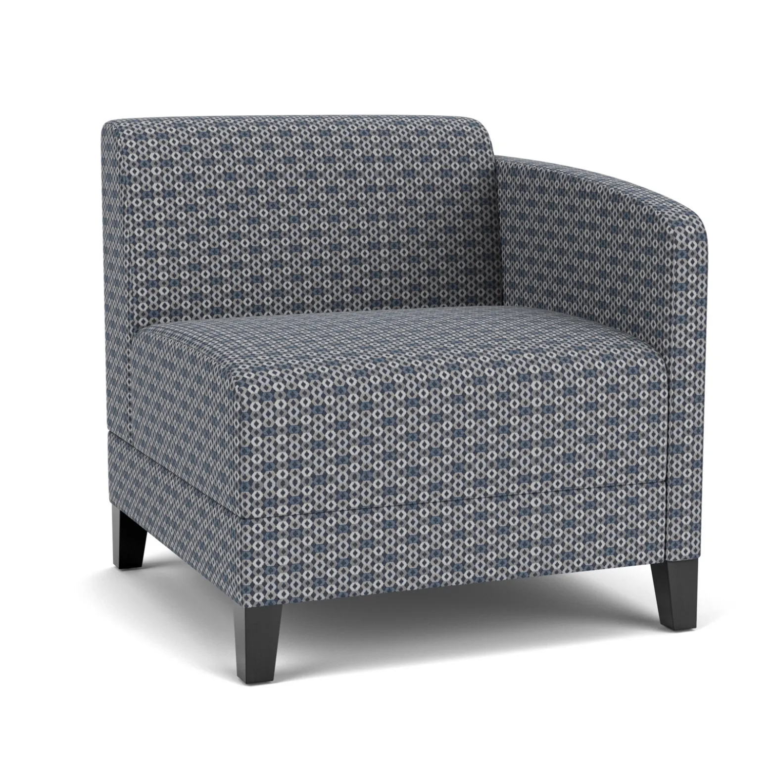 Social Left Arm Guest Chair in Premium Upholstery