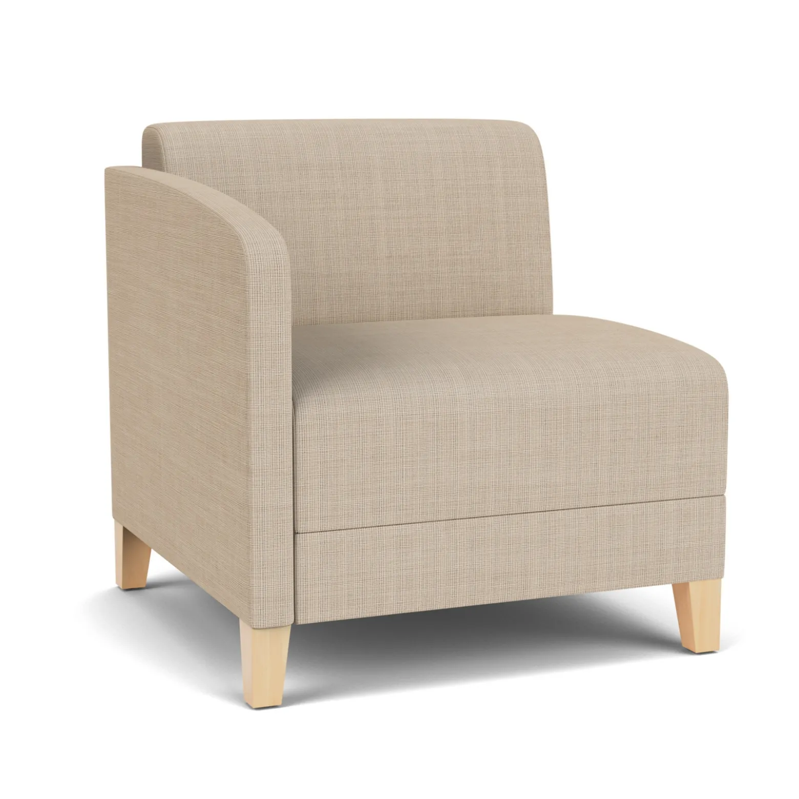 Social Right Arm Guest Chair in Premium Upholstery