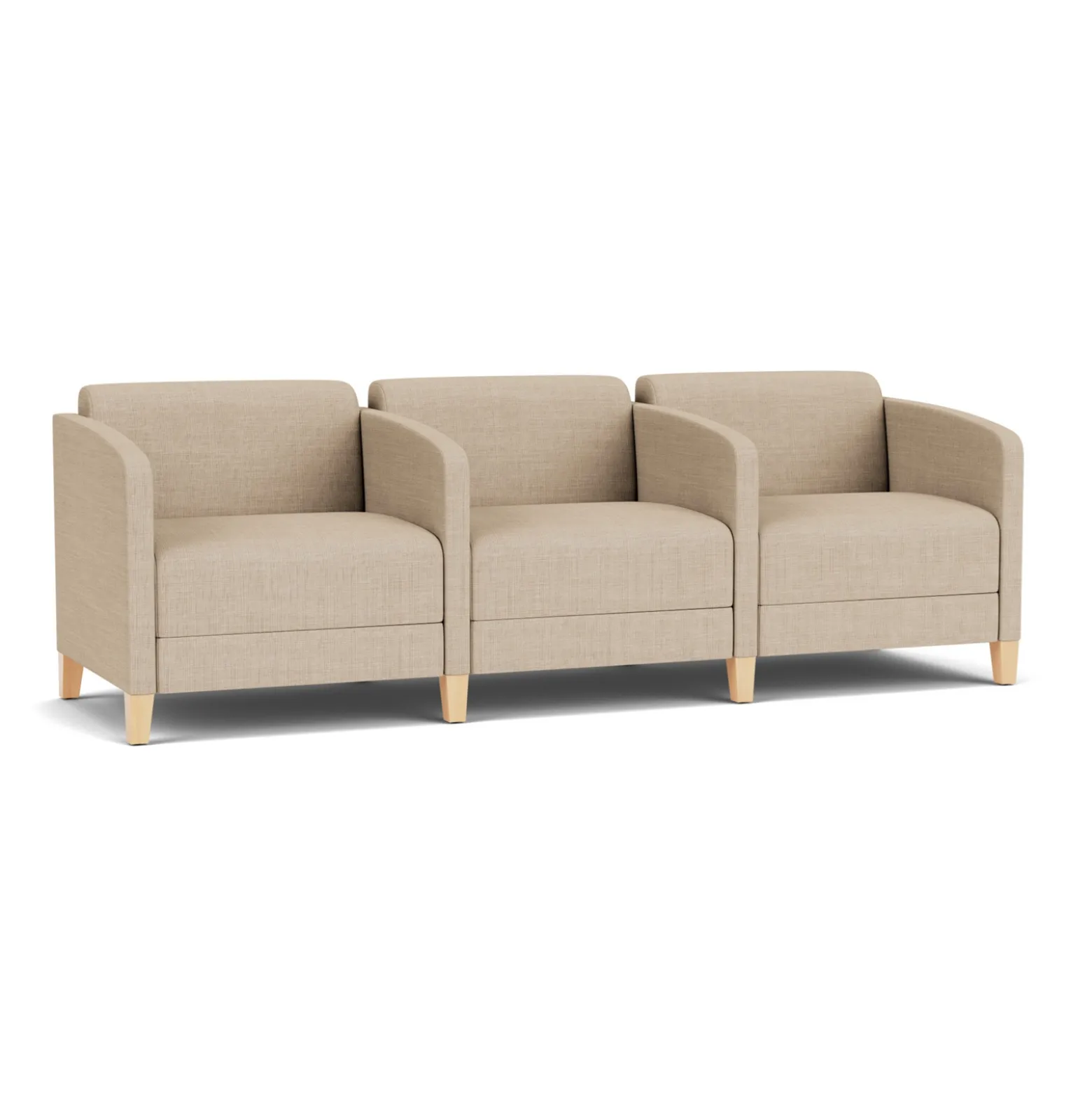 Social Three Seater with Center Arms in Premium Upholstery