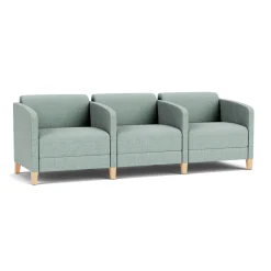 Social Three Seater with Center Arms in Premium Upholstery