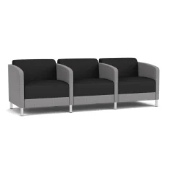 Social Three Seater with Center Arms in Premium Upholstery