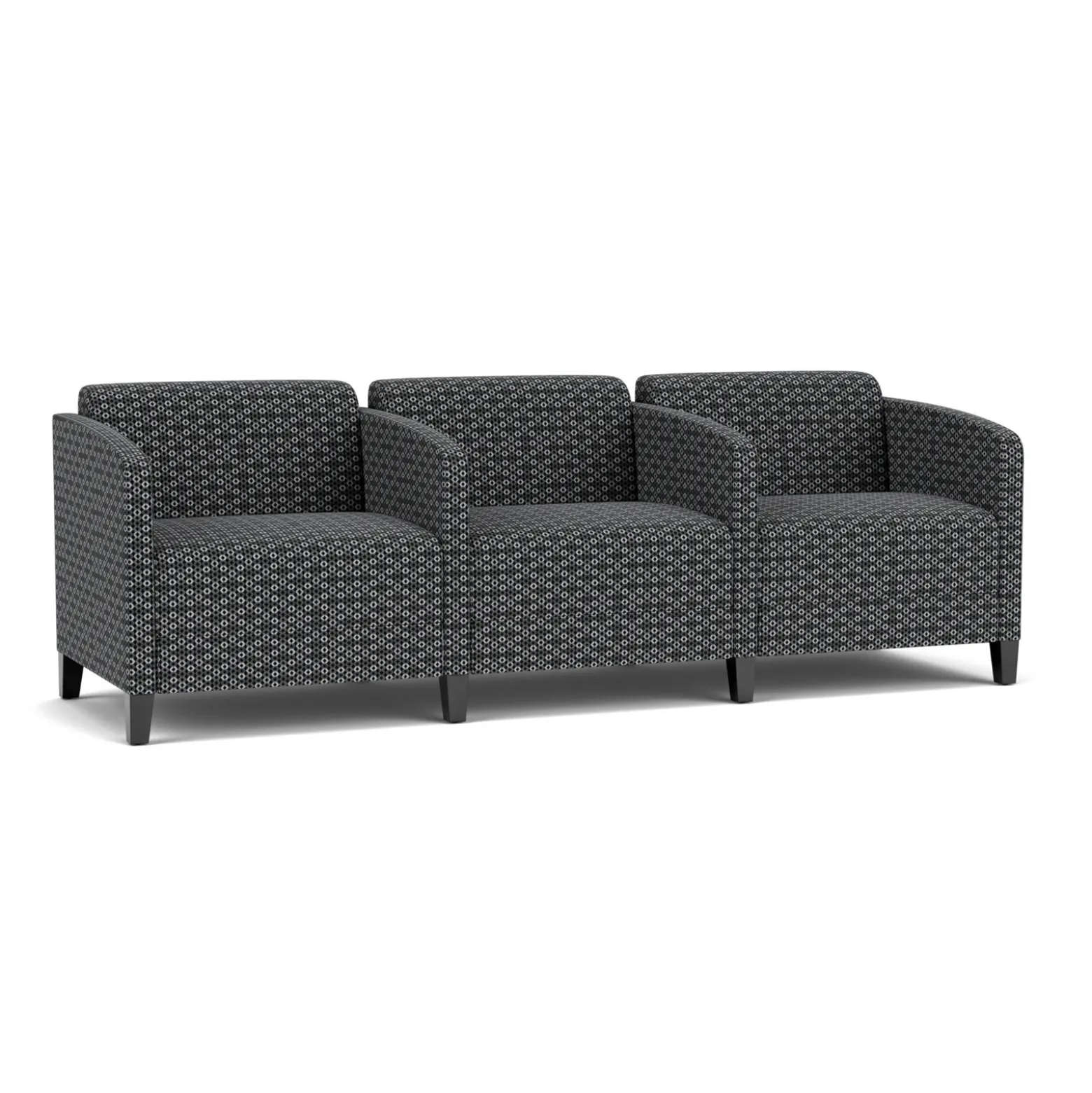 Social Three Seater with Center Arms in Premium Upholstery
