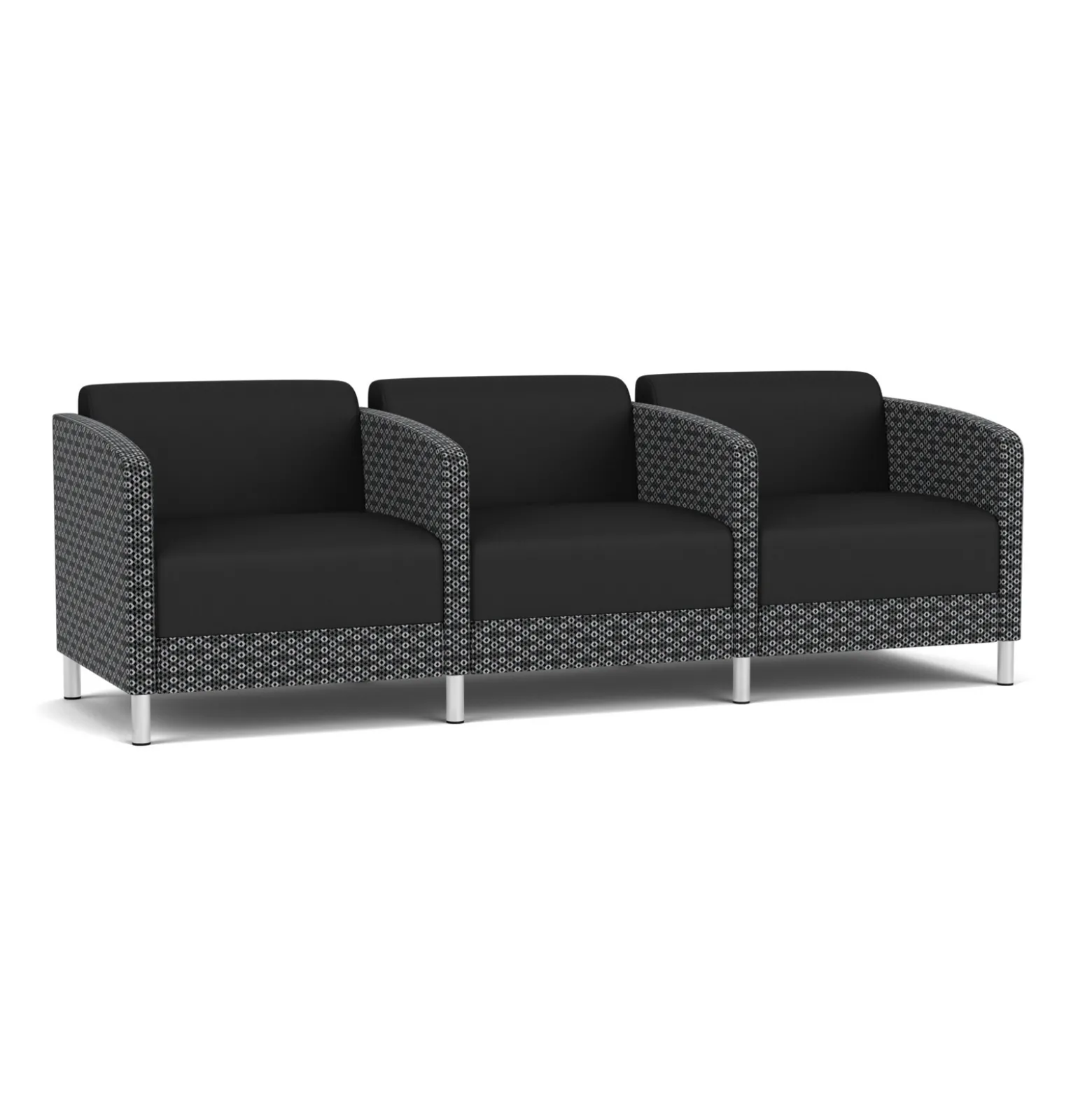 Social Three Seater with Center Arms in Premium Upholstery