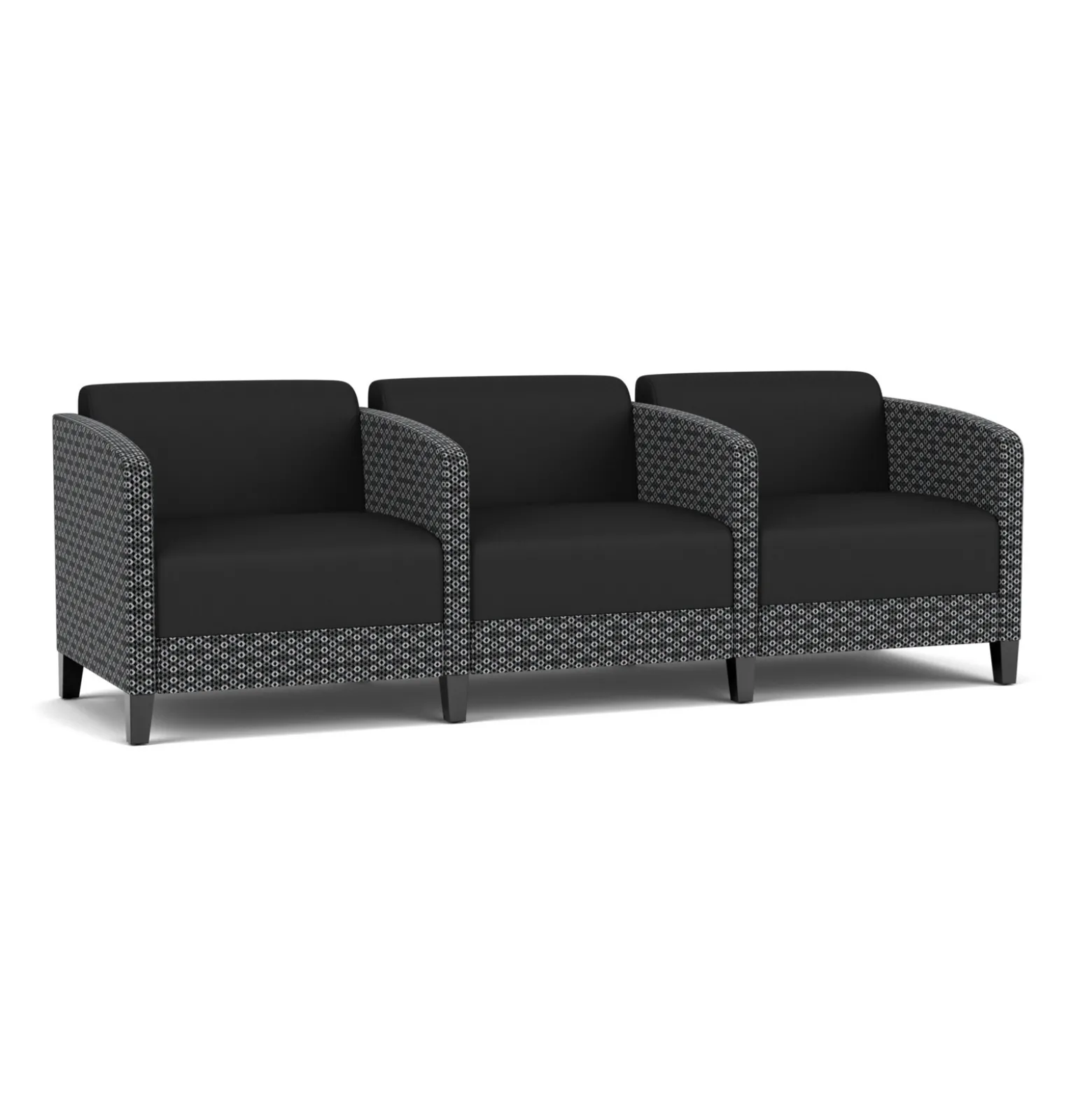Social Three Seater with Center Arms in Premium Upholstery