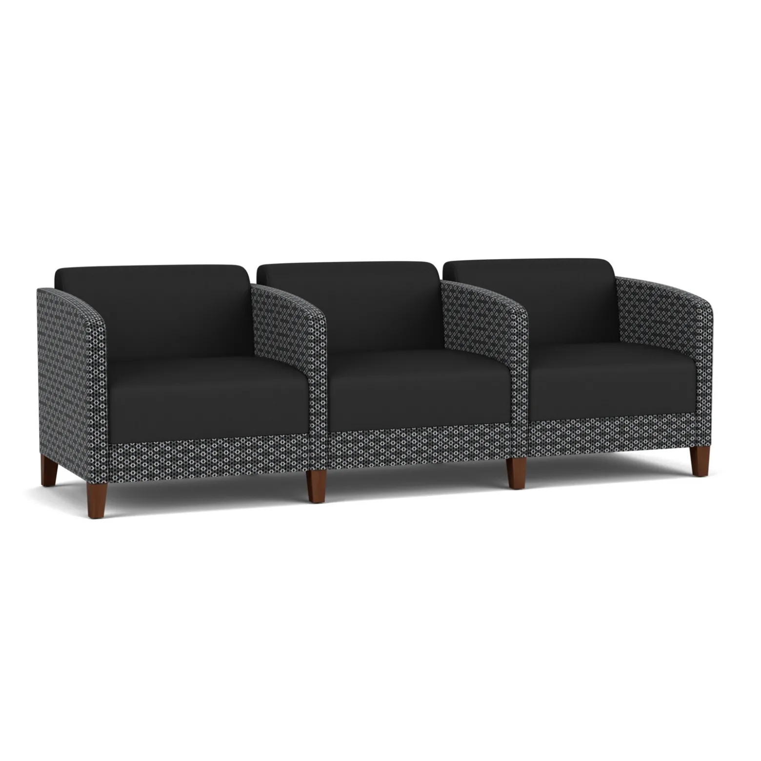 Social Three Seater with Center Arms in Premium Upholstery