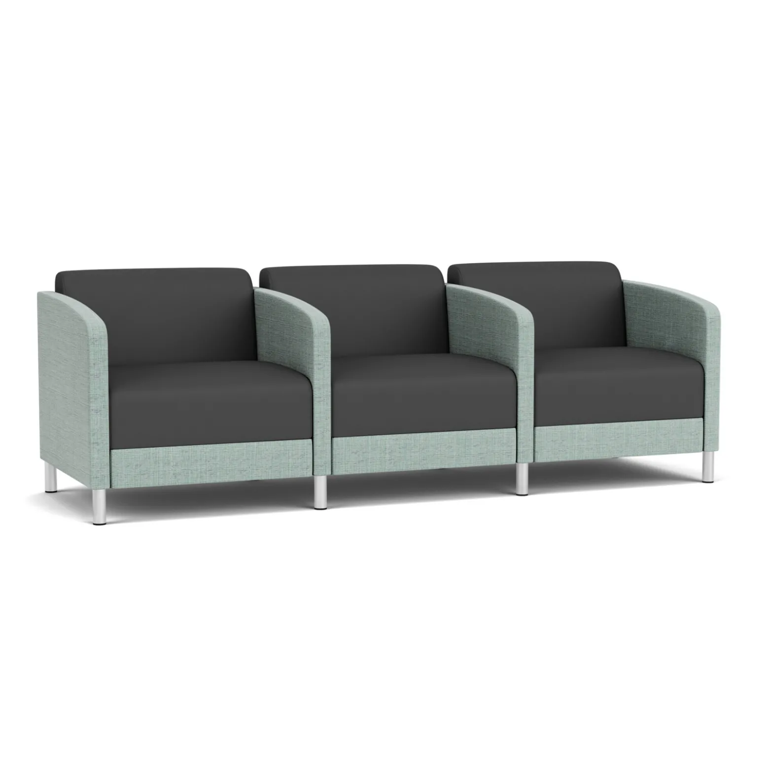 Social Three Seater with Center Arms in Premium Upholstery
