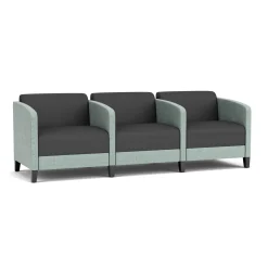 Social Three Seater with Center Arms in Premium Upholstery
