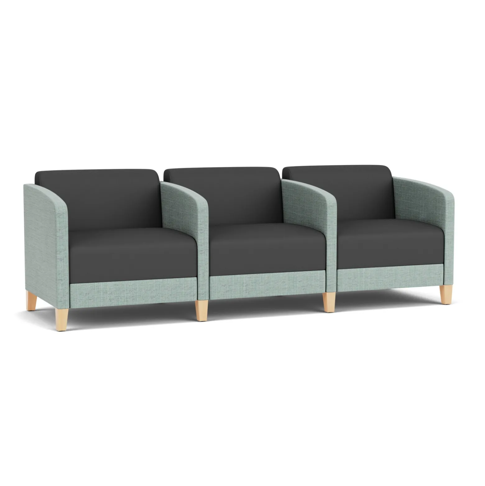 Social Three Seater with Center Arms in Premium Upholstery
