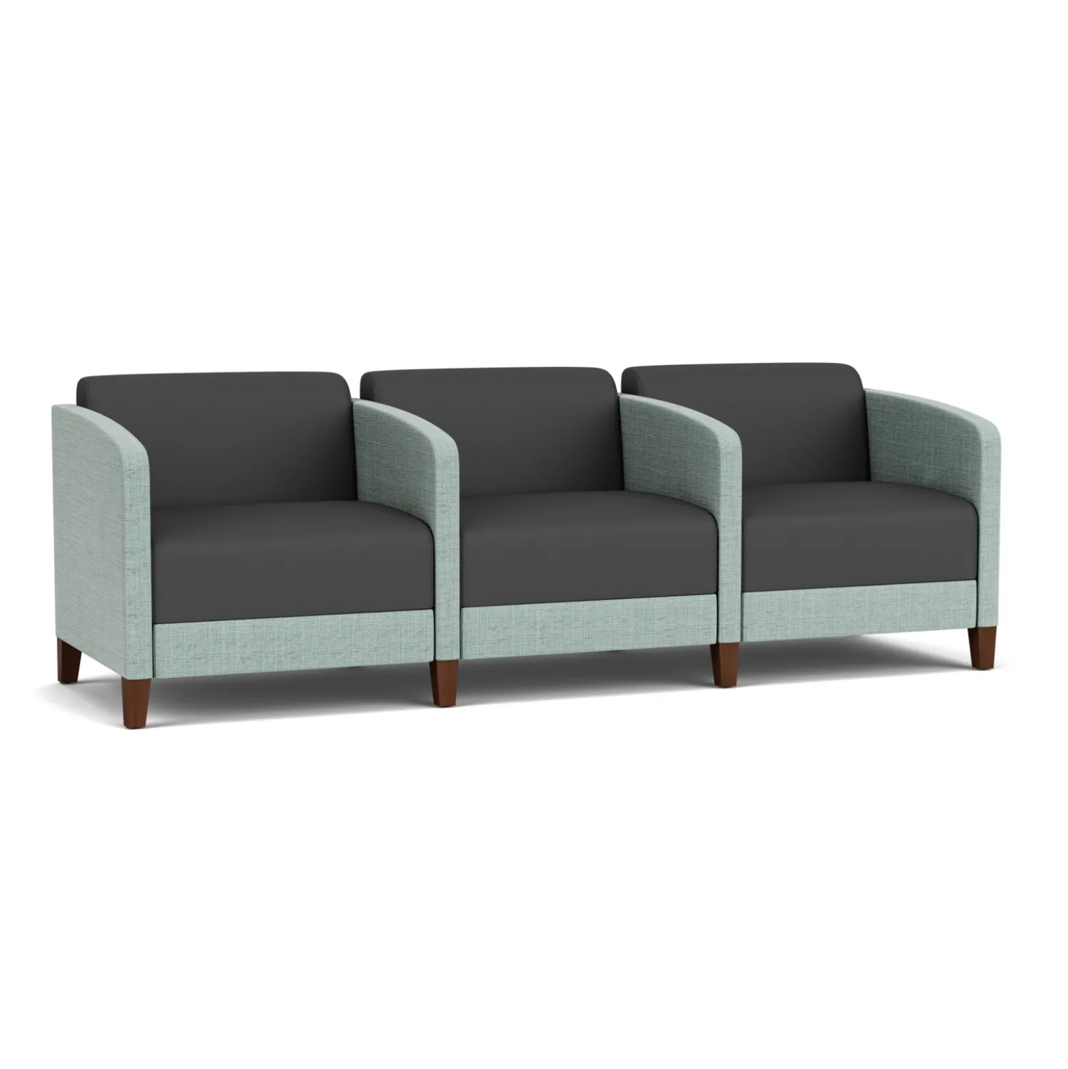 Social Three Seater with Center Arms in Premium Upholstery