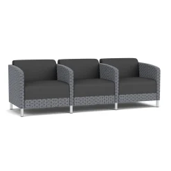 Social Three Seater with Center Arms in Premium Upholstery