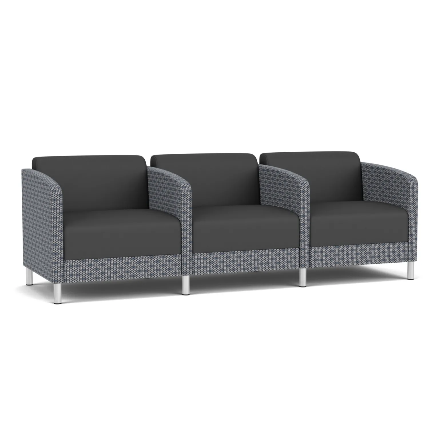 Social Three Seater with Center Arms in Premium Upholstery