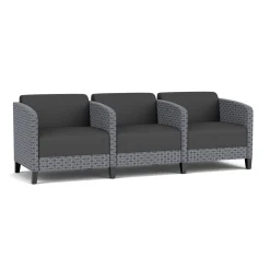 Social Three Seater with Center Arms in Premium Upholstery