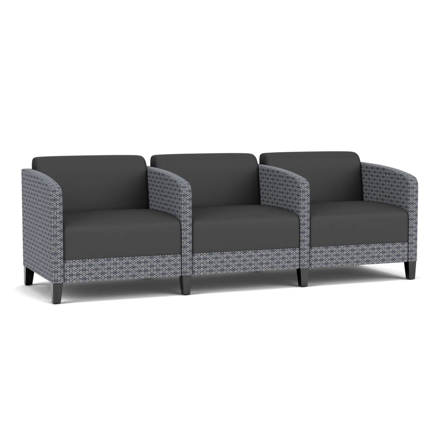 Social Three Seater with Center Arms in Premium Upholstery