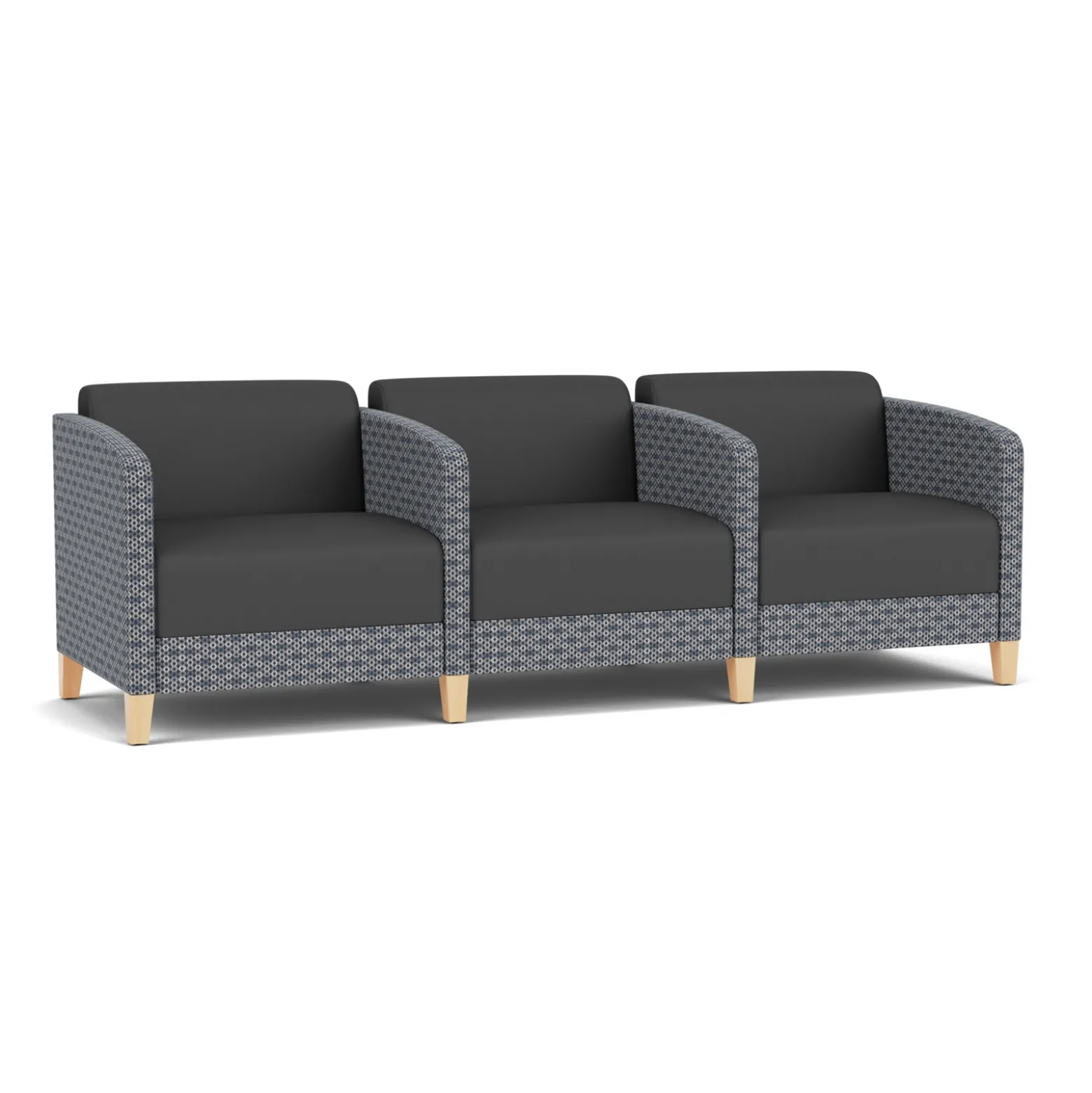 Social Three Seater with Center Arms in Premium Upholstery