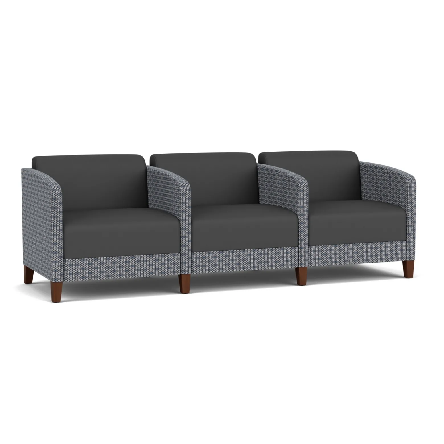Social Three Seater with Center Arms in Premium Upholstery