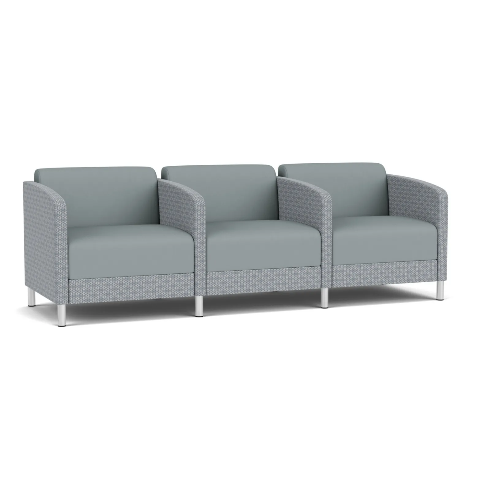 Social Three Seater with Center Arms in Premium Upholstery