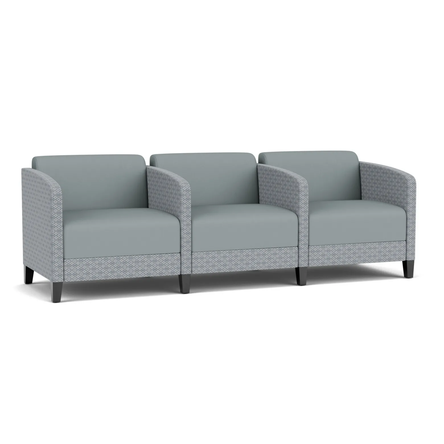 Social Three Seater with Center Arms in Premium Upholstery
