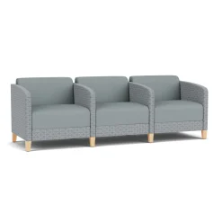 Social Three Seater with Center Arms in Premium Upholstery