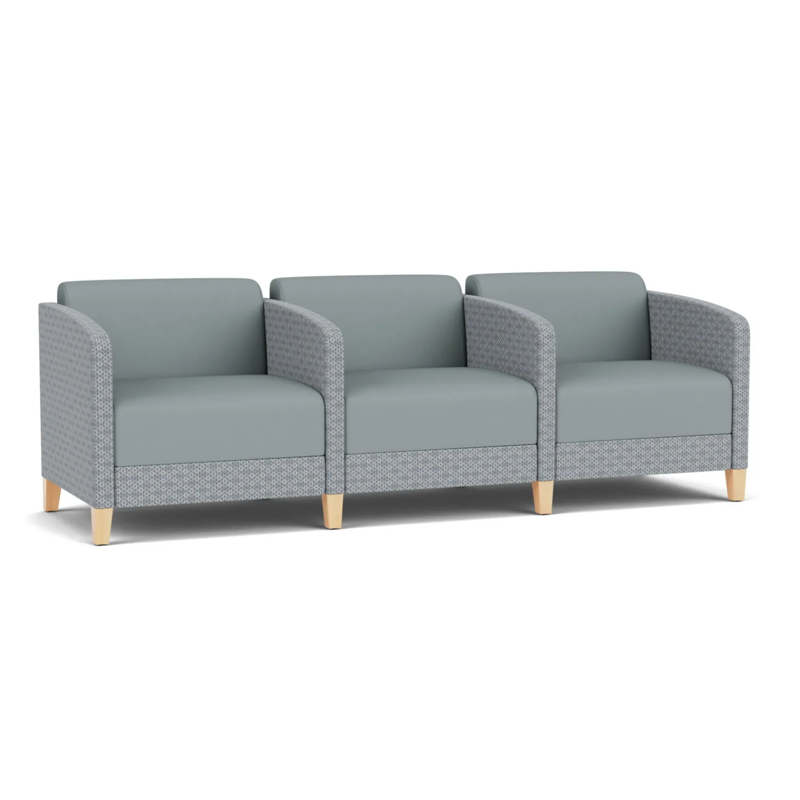 Social Three Seater with Center Arms in Premium Upholstery
