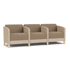Social Three Seater with Center Arms in Premium Upholstery