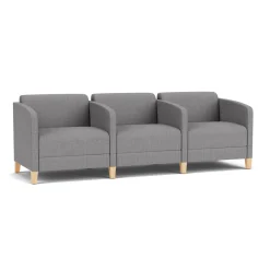 Social Three Seater with Center Arms in Premium Upholstery