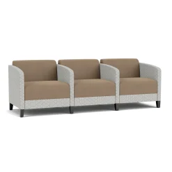 Social Three Seater with Center Arms in Premium Upholstery
