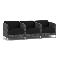 Social Three Seater with Center Arms in Premium Upholstery