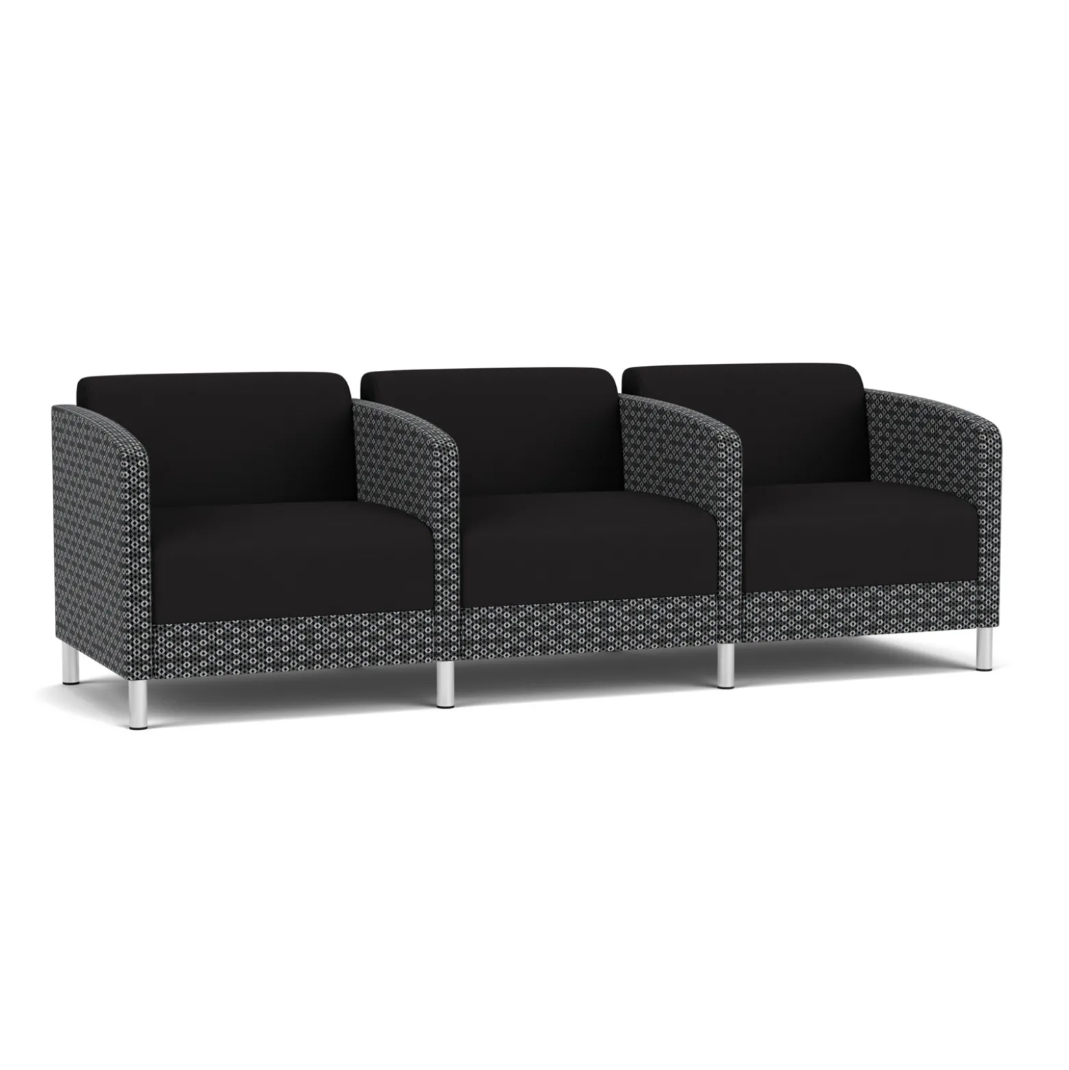 Social Three Seater with Center Arms in Premium Upholstery