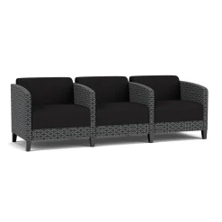 Social Three Seater with Center Arms in Premium Upholstery