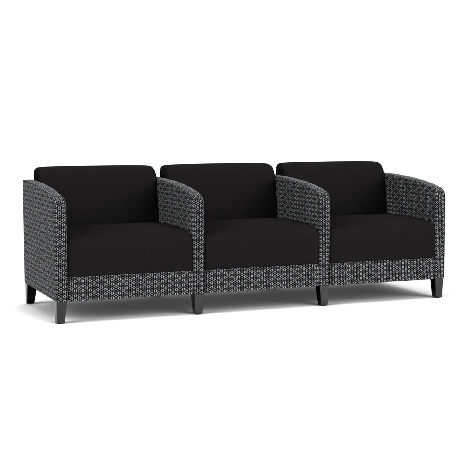 Social Three Seater with Center Arms in Premium Upholstery