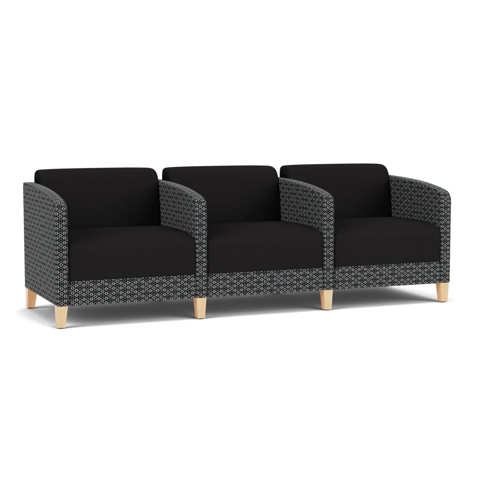 Social Three Seater with Center Arms in Premium Upholstery