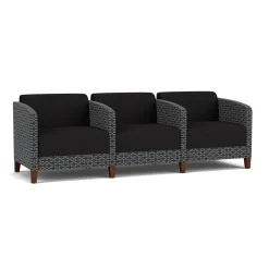 Social Three Seater with Center Arms in Premium Upholstery