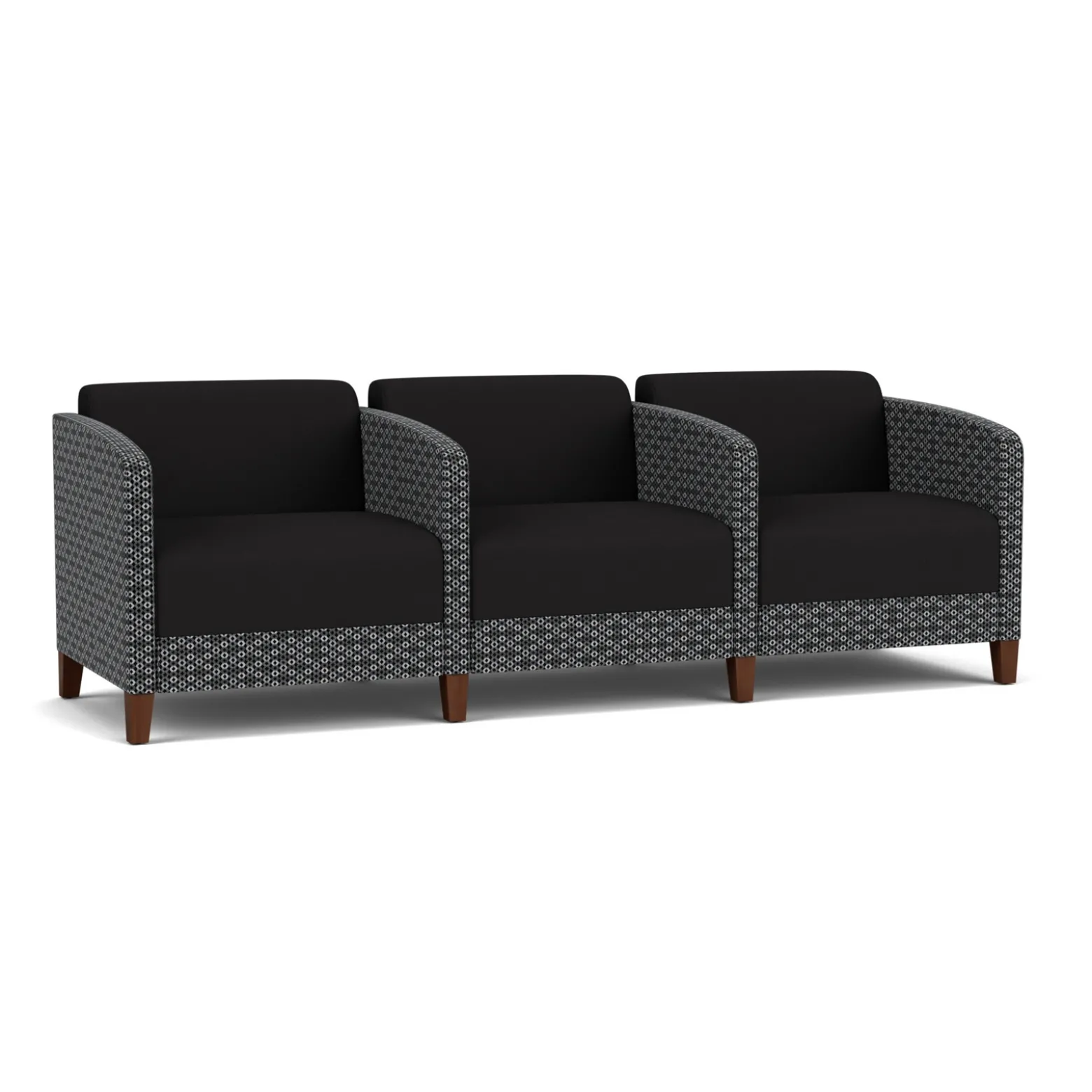 Social Three Seater with Center Arms in Premium Upholstery