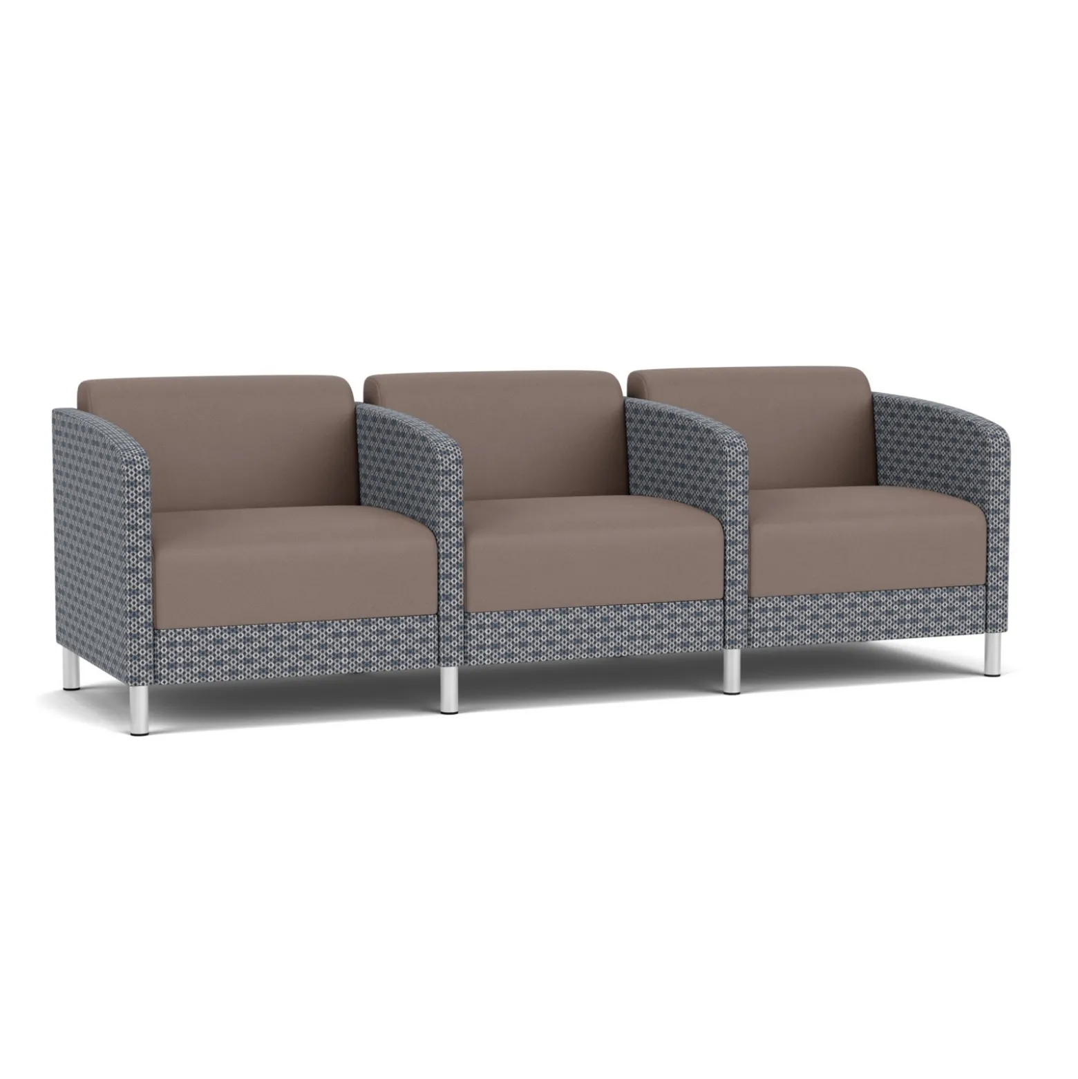 Social Three Seater with Center Arms in Premium Upholstery