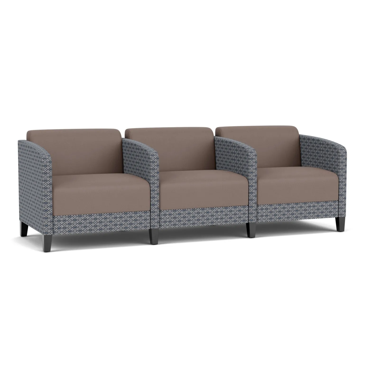 Social Three Seater with Center Arms in Premium Upholstery
