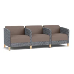 Social Three Seater with Center Arms in Premium Upholstery