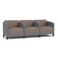 Social Three Seater with Center Arms in Premium Upholstery
