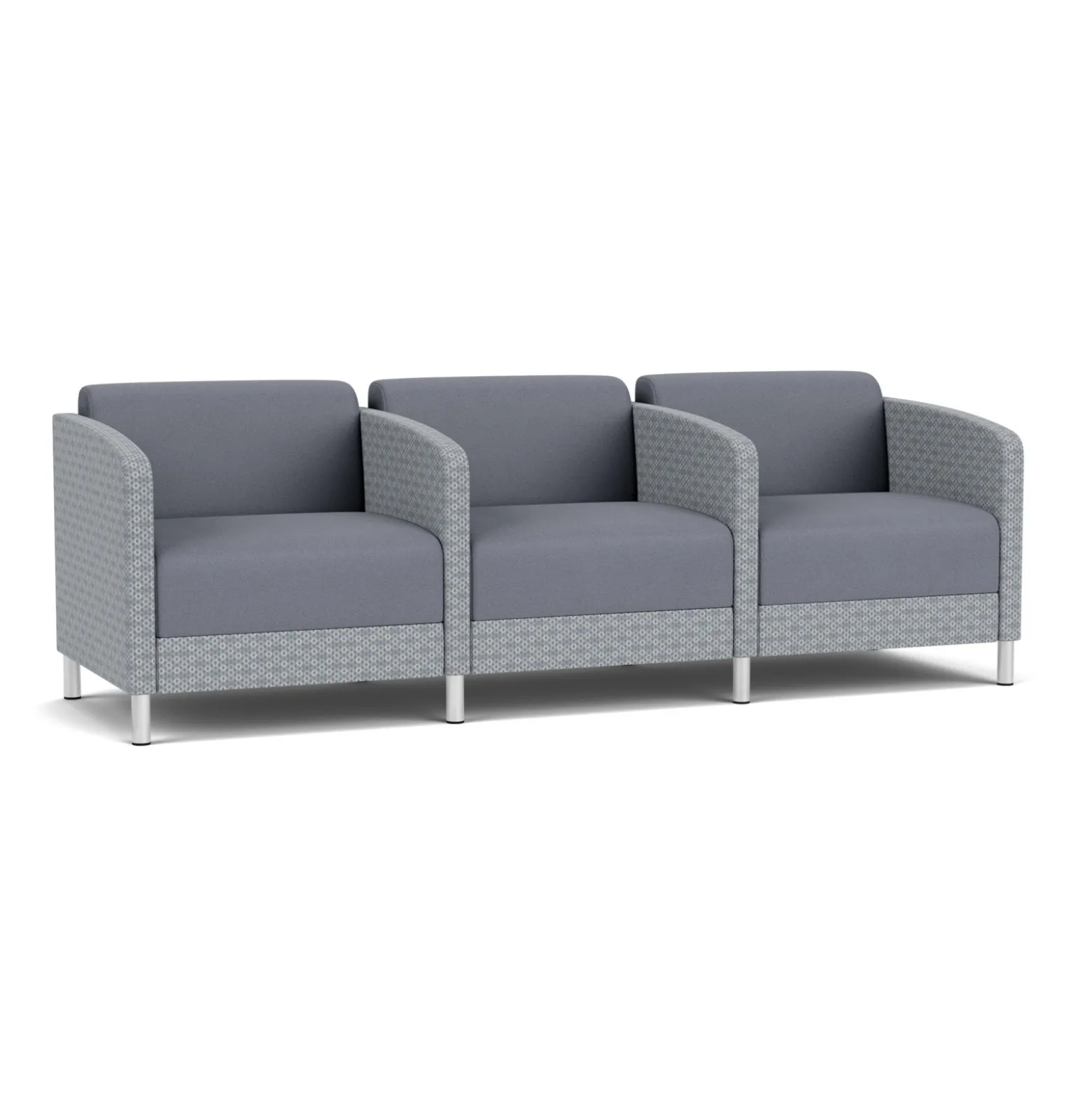 Social Three Seater with Center Arms in Premium Upholstery