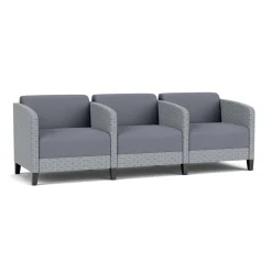 Social Three Seater with Center Arms in Premium Upholstery