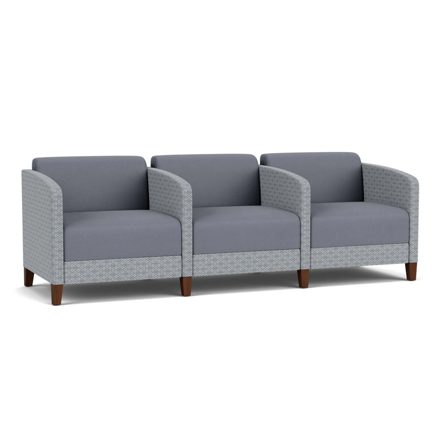 Social Three Seater with Center Arms in Premium Upholstery
