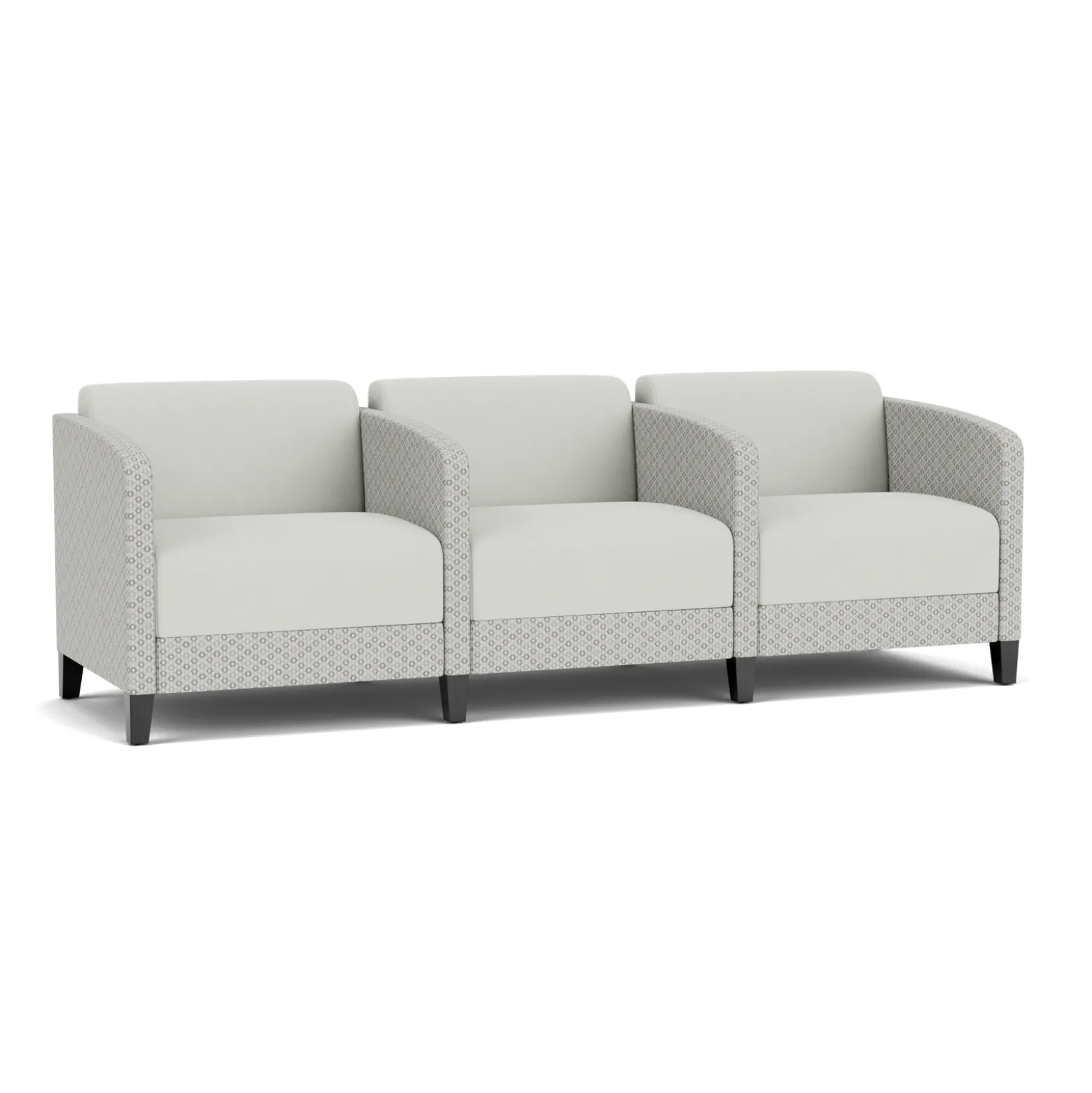 Social Three Seater with Center Arms in Premium Upholstery