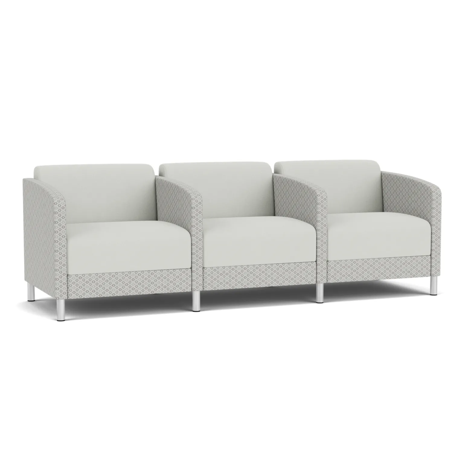 Social Three Seater with Center Arms in Premium Upholstery