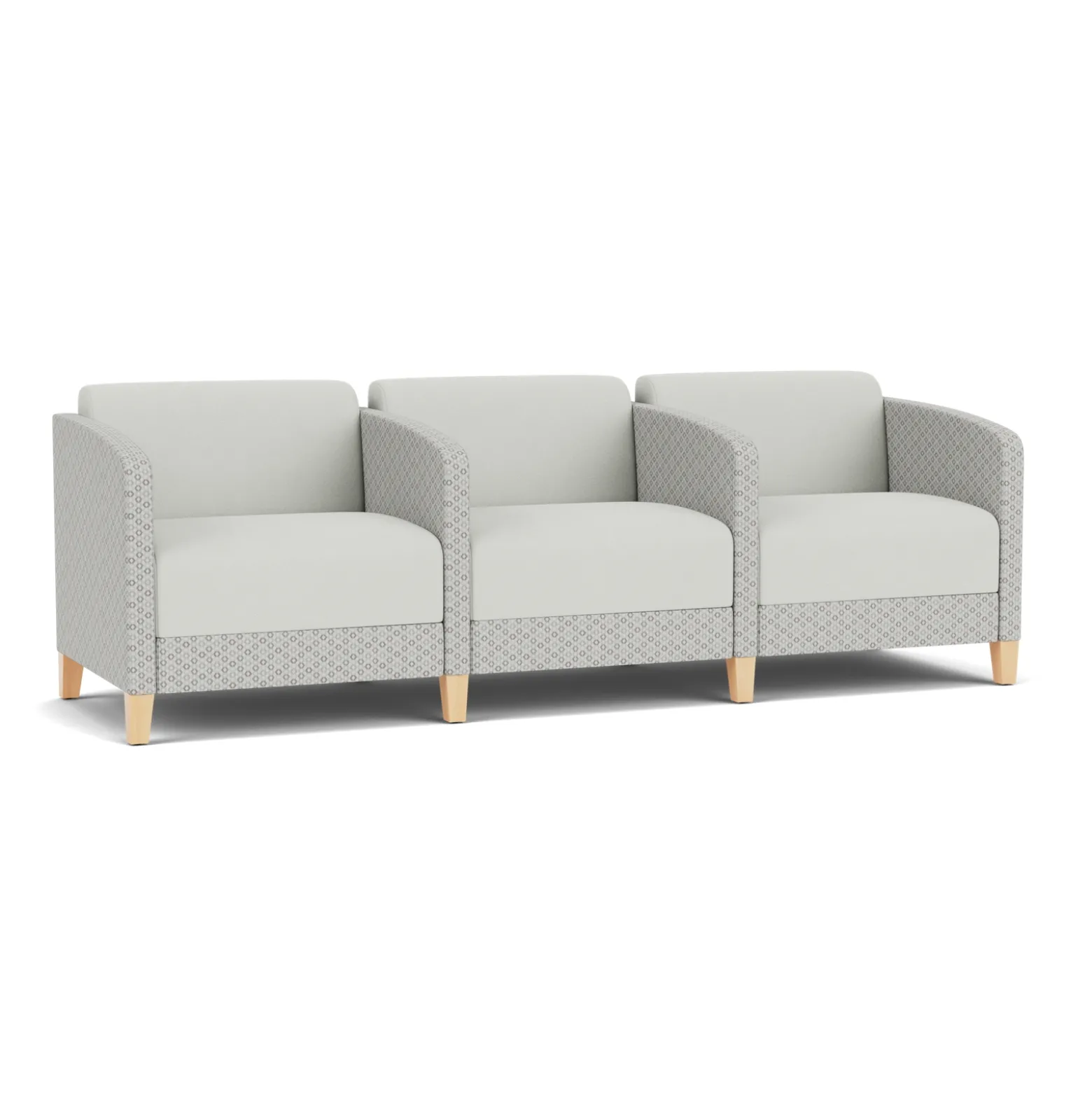 Social Three Seater with Center Arms in Premium Upholstery
