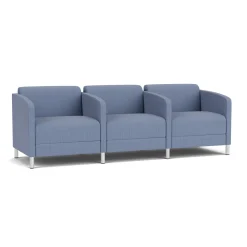 Social Three Seater with Center Arms in Premium Upholstery
